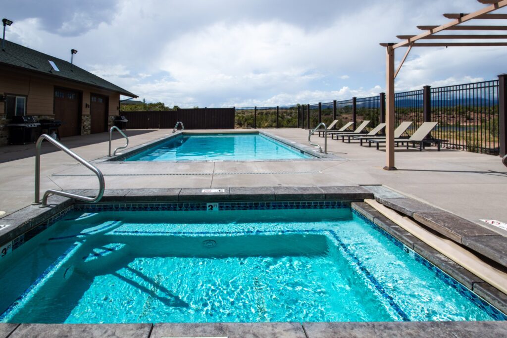 Recreation center pool and hot tub